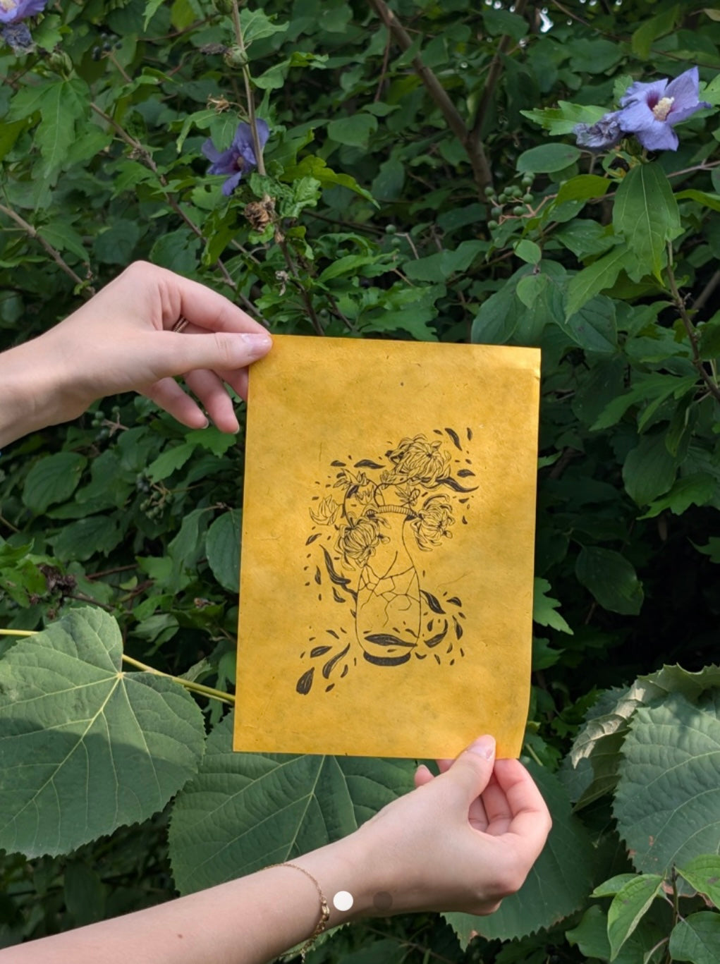 "Kintsugi" sur papier Lokta à encadrer A5 - Lucane Studio