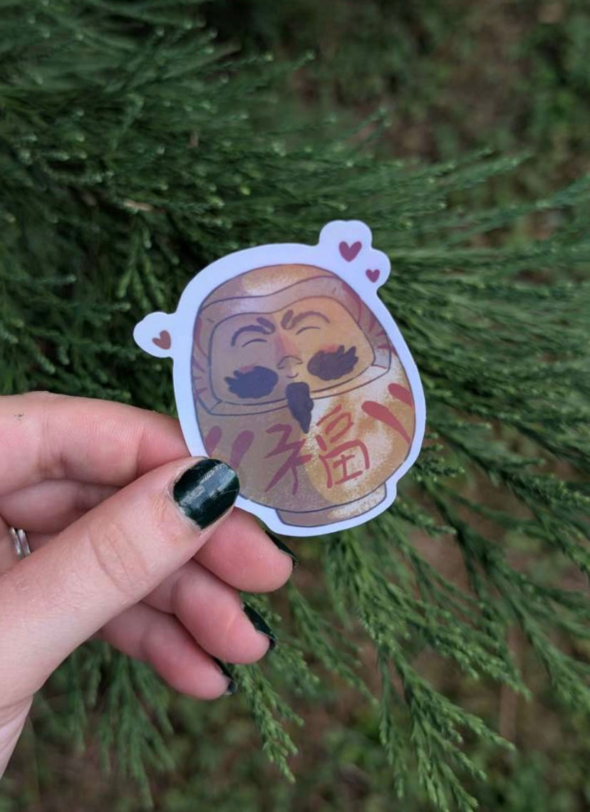 Sticker "Daruma" doré - Lucane Studio