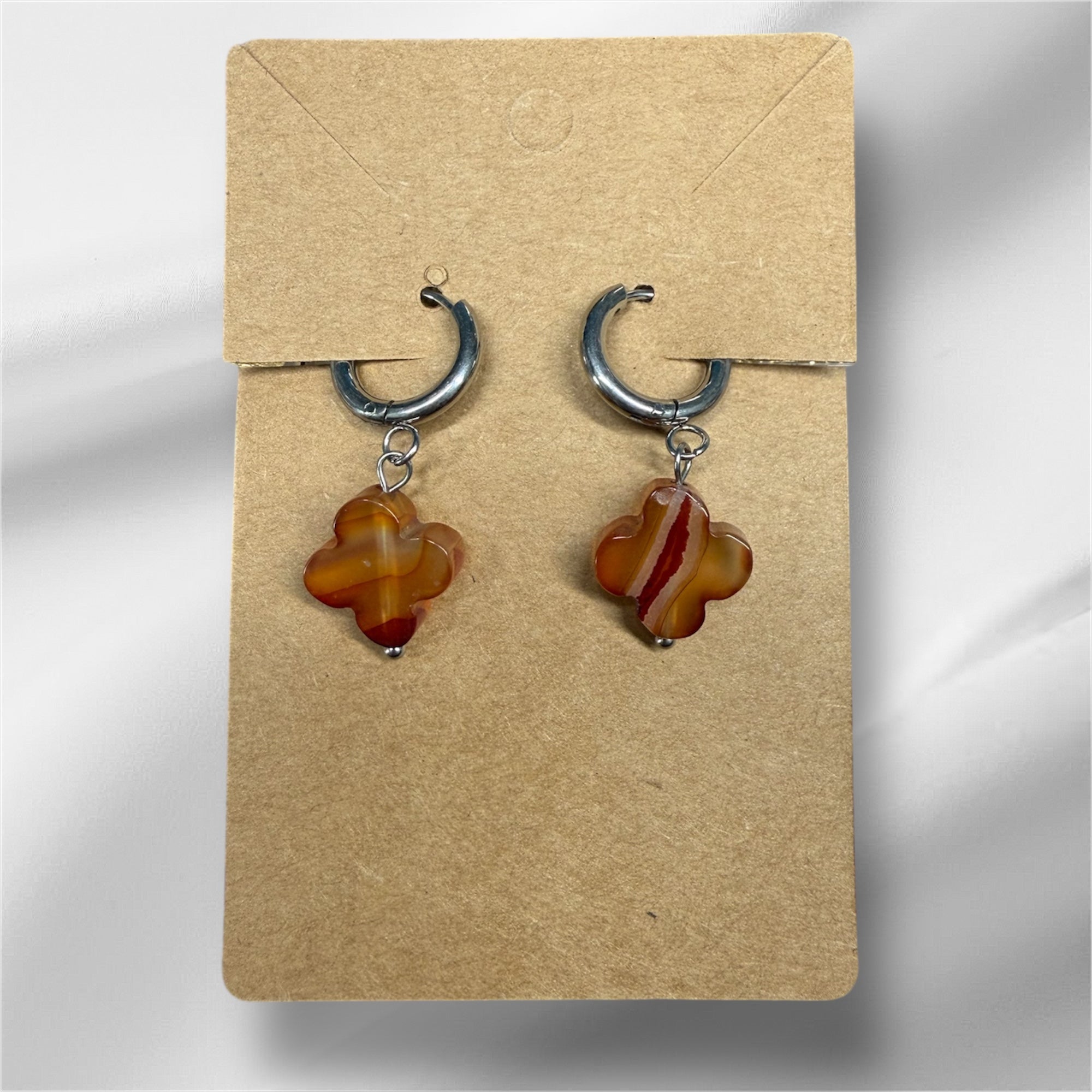 Boucles d’oreilles en cornaline naturelle