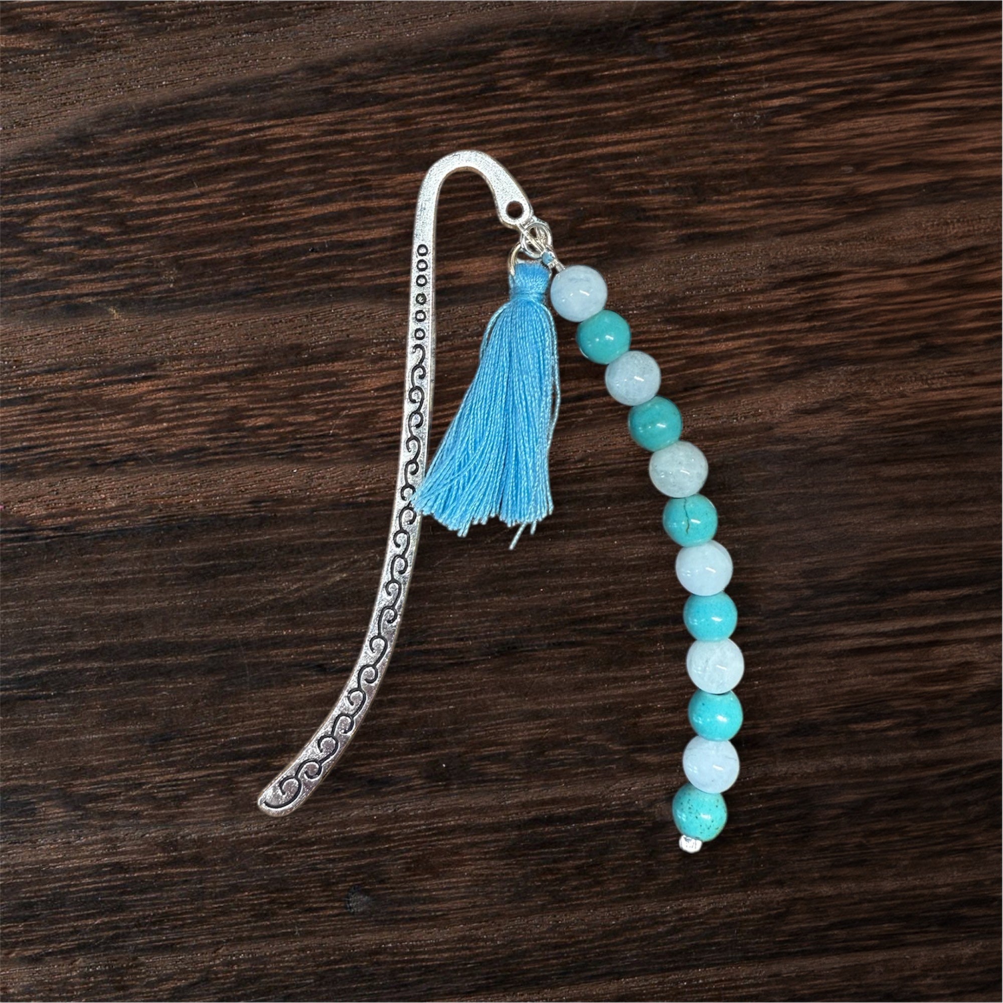 Marque-page en calcédoine & howlite teintée