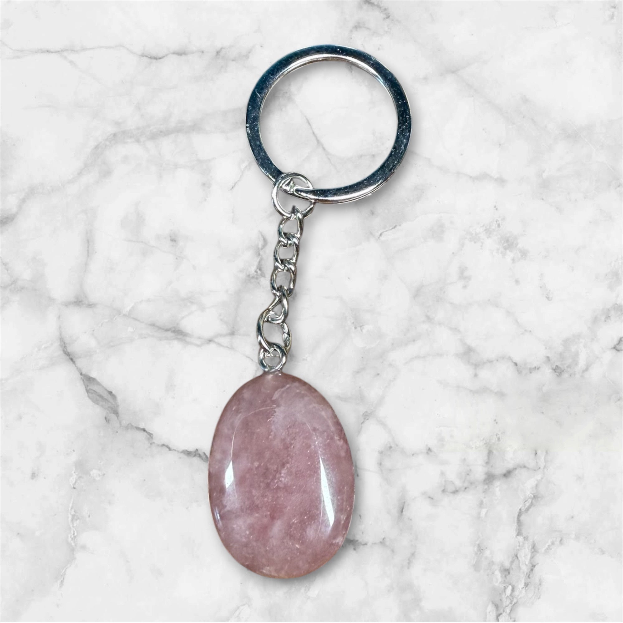 Porte-clés en Quartz Rose