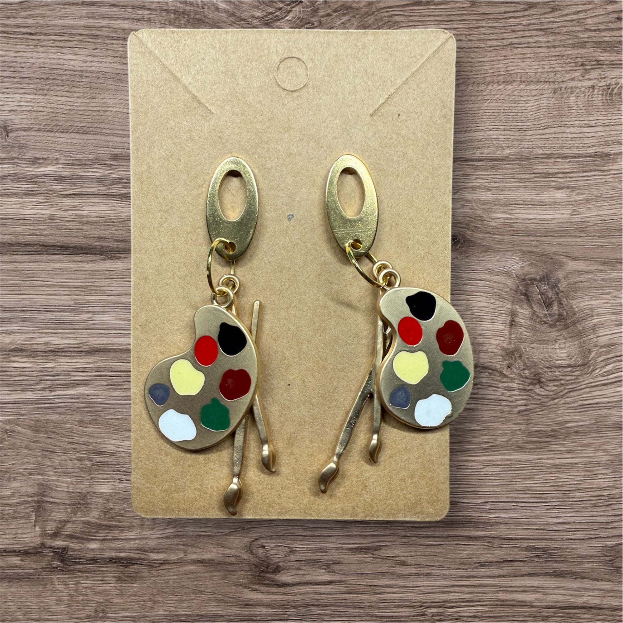 Boucles d’oreilles palette d’artiste / pièce unique