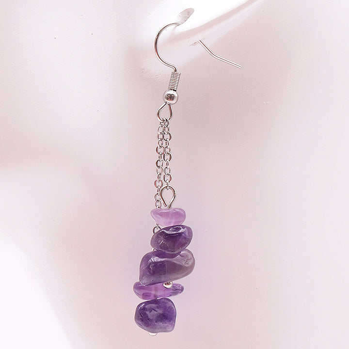 Boucles d’oreilles pendantes en améthyste
