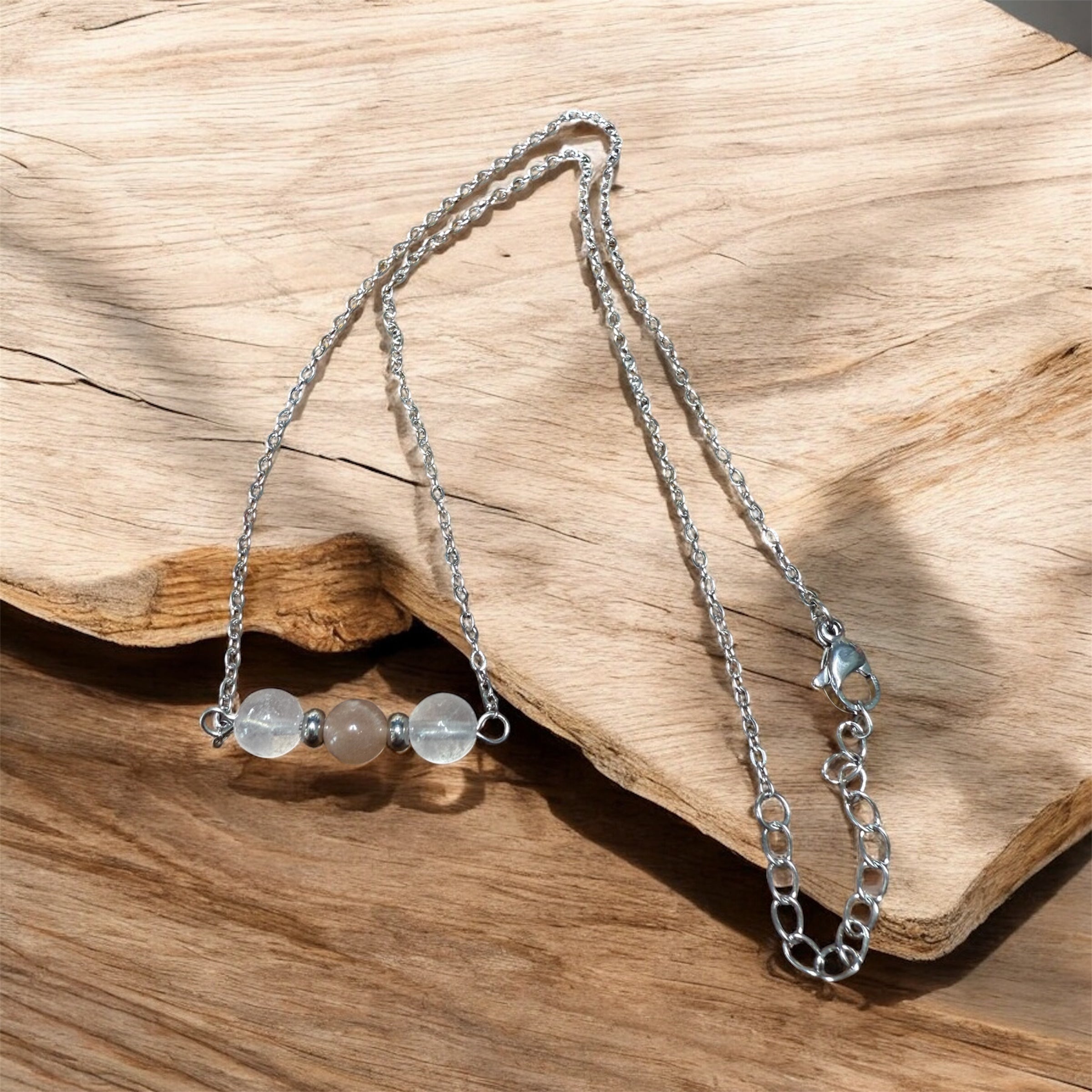 Collier en quartz rose et pierre de lune