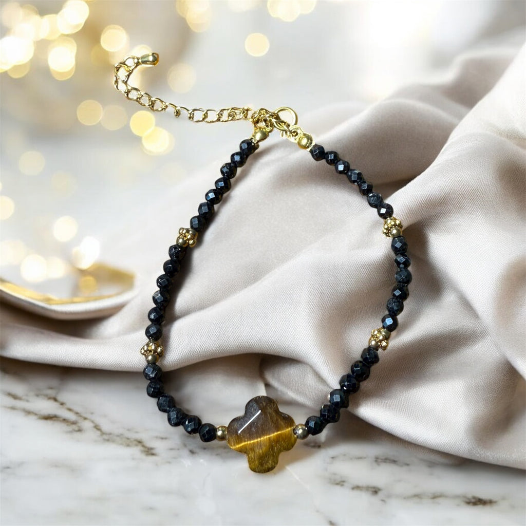 Bracelet en onyx et œil de tigre