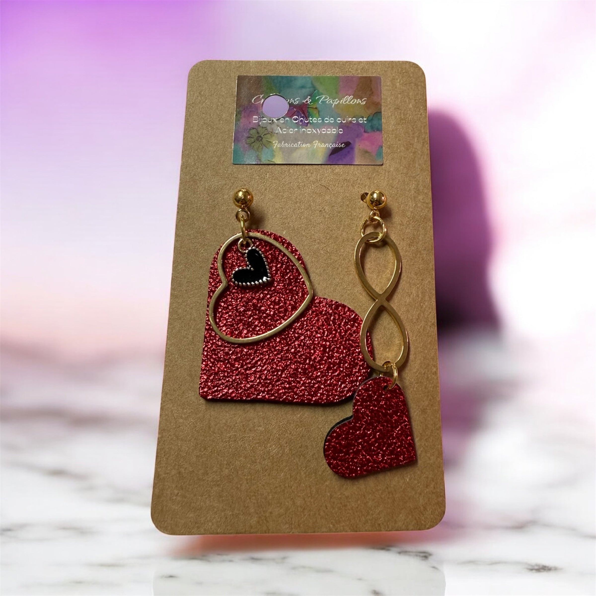 Boucles d’oreilles cœur - Créations & Papillons