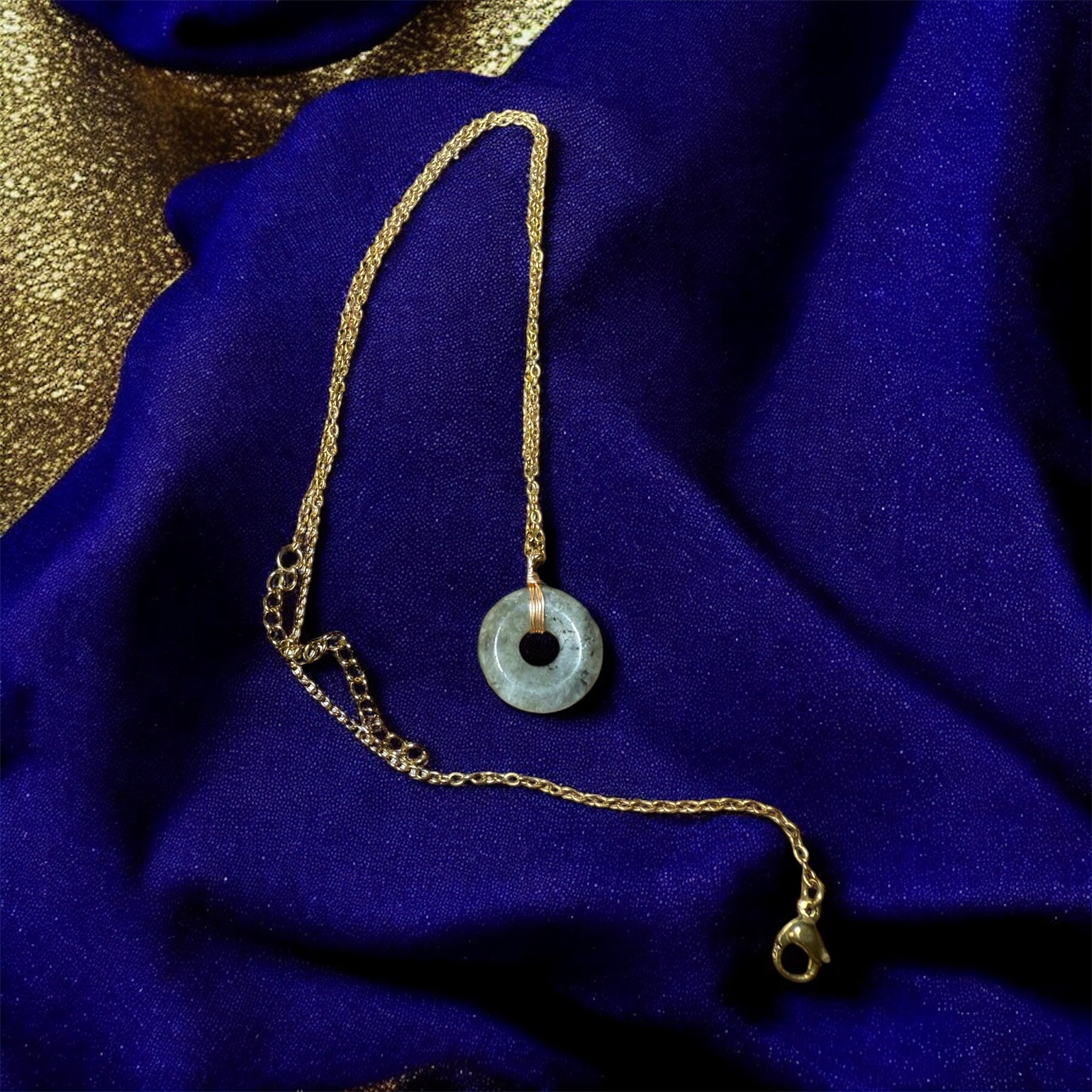 Collier donut en labradorite