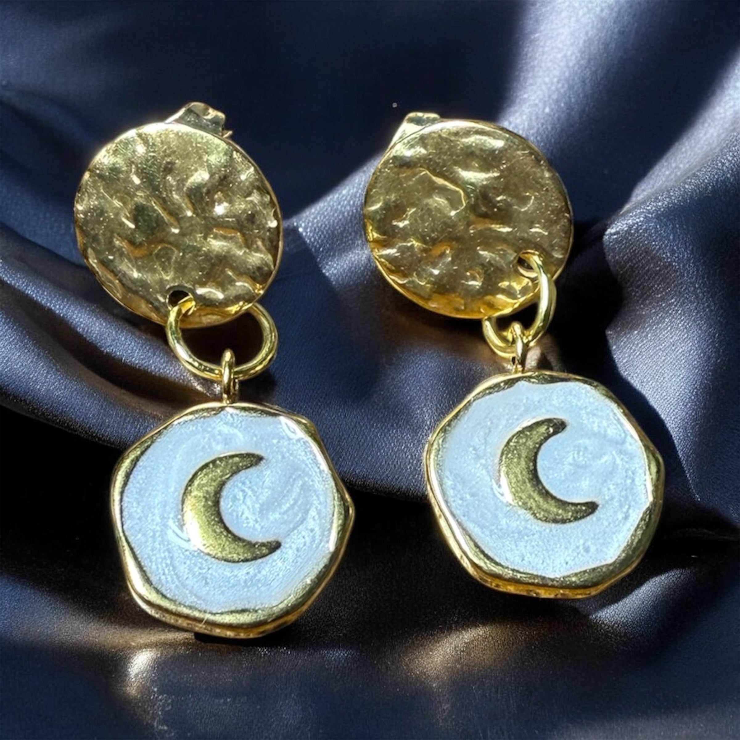 Boucles d’oreilles lunes / pièce unique