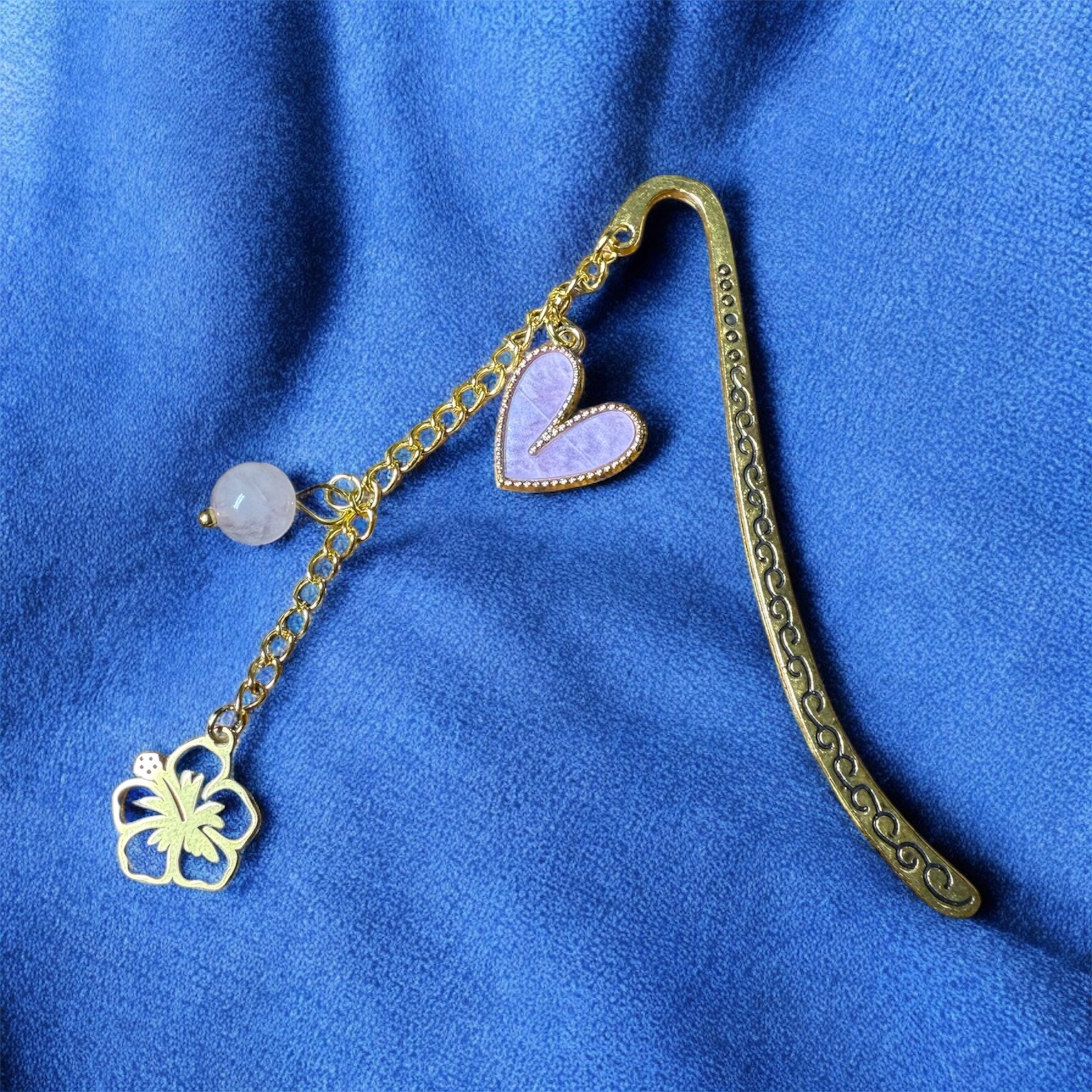 Marque page quartz rose